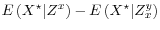  E\left( X^\star \vert Z^x \right) - E\left( X^\star \vert Z_x^y \right)