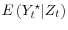  E\left(Y_t^\star \vert Z_t \right)