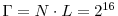  \Gamma=N\cdot L=2^{16}