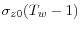  \sigma_{z0}(T_{w}-1)