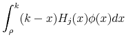 \displaystyle \int_{\rho}^k (k-x) H_j(x) \phi(x)dx