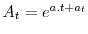  A_{t}=e^{a.t+a_{t}} 