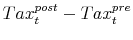  Tax^{post}_t-Tax^{pre}_t