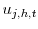 % u_{j,h,t}