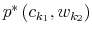  p^{\ast}\left( c_{k_{1}},w_{k_{2}}\right) 