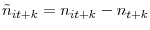  \tilde{n}_{it+k}=n_{it+k}-n_{t+k}