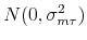  % N(0,\sigma _{m\tau }^{2})