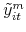  \tilde{y}_{it}^{m}
