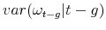  var(\omega _{t-g}\vert t-g)