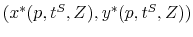  (x^{\ast}(p,t^{S}% ,Z),y^{\ast}(p,t^{S},Z))