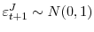  \varepsilon_{t+1}^{J}\sim N(0,1)