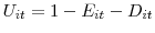  U_{it}% =1-E_{it}-D_{it}