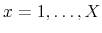  x=1,\ldots ,X