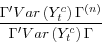 \begin{displaymath} \frac{\Gamma^{\prime}Var\left( Y_{t}^{c}\right) \Gamma^{(n)}}{\Gamma ^{\prime}Var\left( Y_{t}^{c}\right) \Gamma} \end{displaymath}
