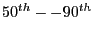 50^{th}--90^{th}