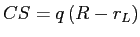 LaTex Encoded Math: \displaystyle CS=q\left( R-r_{L}\right)