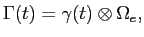 LaTex Encoded Math: \displaystyle \Gamma(t) = \gamma(t) \otimes \Omega_{e},