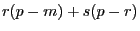 r(p-m)+s(p-r)