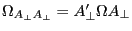\Omega _{A_\bot A_\bot } ={A}'_\bot \Omega A_\bot 