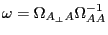 \omega =\Omega _{A_\bot A} \Omega _{AA}^{-1} 