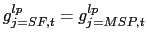 g_{j=SF,t}^{lp} = g_{j=MSP,t}^{lp}