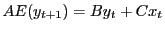 LaTex Encoded Math: \displaystyle A E(y_{t+1}) = B y_t + C x_t