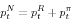 \begin{displaymath} p_t^N =p_t^R +p_t^\pi \end{displaymath}