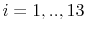  i=1,..,13