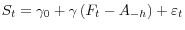 S_t =\gamma _0 +\gamma \left( {F_t -A_{-h} } \right)+\varepsilon _t 