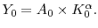 \displaystyle Y_{0} = A_0 \times K_0^\alpha.