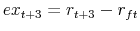  ex_{t+3}=r_{t+3}-r_{ft}