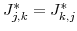 J_{j,k}^{\ast}=J_{k,j}^{\ast}