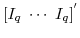  \mathbf{[}I_{q}\;\cdots\;I_{q}]^{^{\prime}}