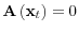  \mathbf{A}\left( \mathbf{x}_{t}\right) =0