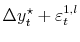 \displaystyle \Delta y_t^\star + \varepsilon_{t}^{1,l}