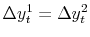  \Delta y_t^1 = \Delta y_t^2