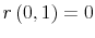  r\left(0,1\right) = 0