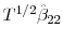  T^{1/2}\hat{\beta}_{22}