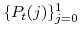  \{P_{t}% (j)\}_{j=0}^{1}