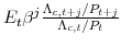  E_{t} \beta^{j} \frac{\Lambda_{c,t+j}/P_{t+j}}{\Lambda_{c,t}/P_{t}}