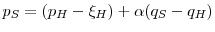  p_S = (p_H - \xi_H)+ \alpha (q_S-q_H)
