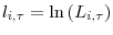  l_{i,\tau}=\ln\left( L_{i,\tau}\right) 