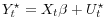  Y_t^\star = X_t\beta + U_t^\star