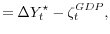 \displaystyle = \Delta Y_t^\star - \zeta_t^{GDP},