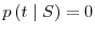  p\left( t\mid S\right) =0