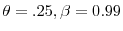  \theta=.25,\beta =0.99