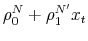 \displaystyle \rho_0^N + \rho_1^{N'} x_t