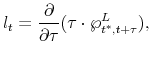 \displaystyle l_t=\frac{\partial}{\partial \tau} (\tau\cdot\wp^L_{t^*,t+\tau}),