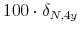  100\cdot\delta_{N,4y}