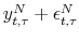  y_{t,\tau}% ^{N}+\epsilon_{t,\tau}^{N}
